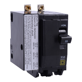 Schneider Electric Thermal Magnetic Circuit Breaker; 2-Pole; 50A; 120/240VAC; Lever; Box Lug Terminal; UL 489